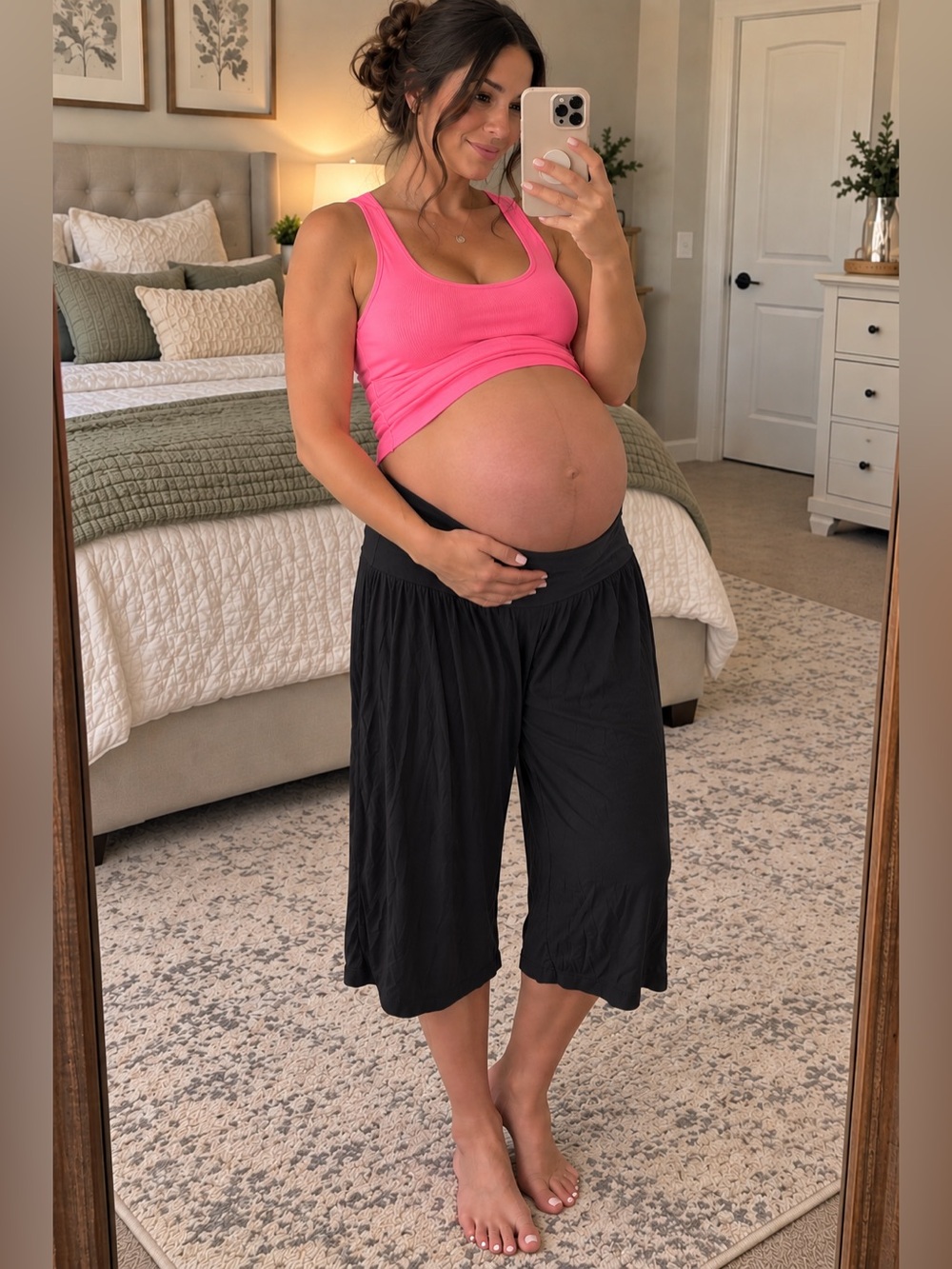 Ekouaer Maternity XL Black Casual Capris